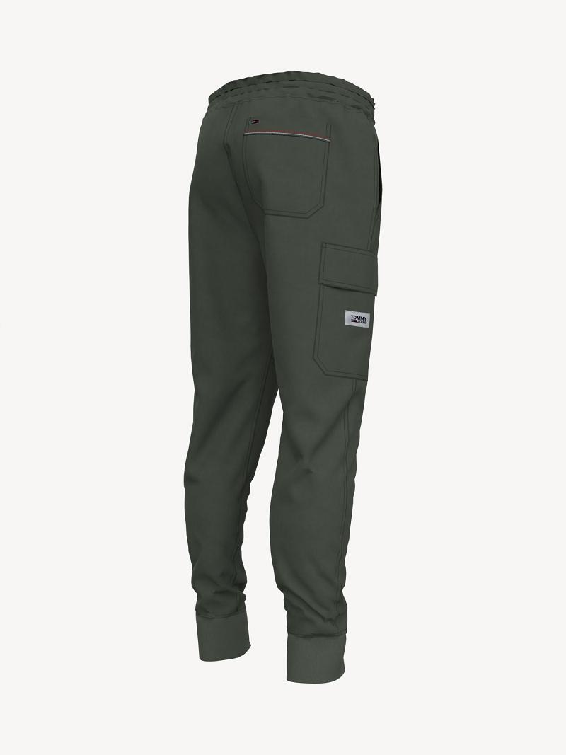 Férfi Tommy Hilfiger Solid Cargo Jogger Nadrág Olivazöld | HU 1137ZUT